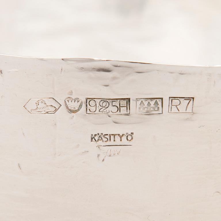 A sterling silver bowl  mark of TW, for Hopeakeskus, Hämeenlinna, Finland 1970.