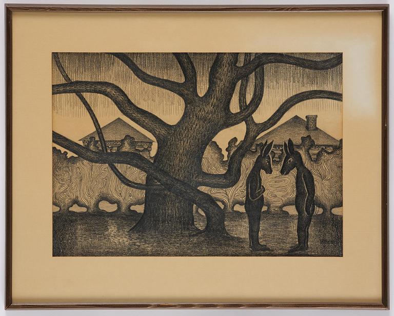 Valentina Kropivnitskaya, "Two animals and a tree".