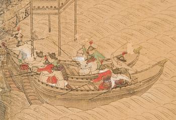 A six fold screen, anonymous Japanese artist, probably 17th Century.