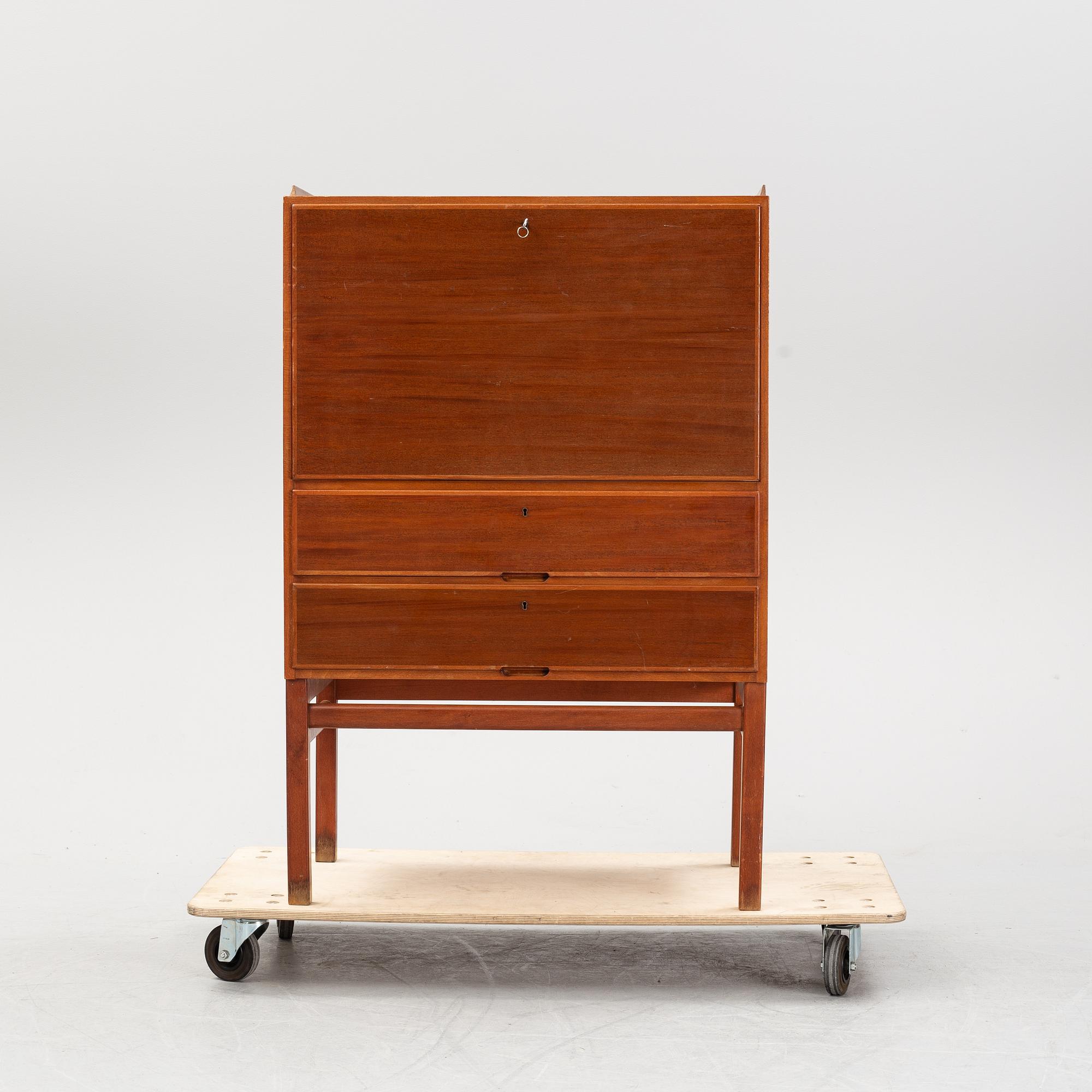 Axel Larsson, a mahogany secretaire, Svenska Möbelfabrikerna, Bodafors, 1940's/50's.