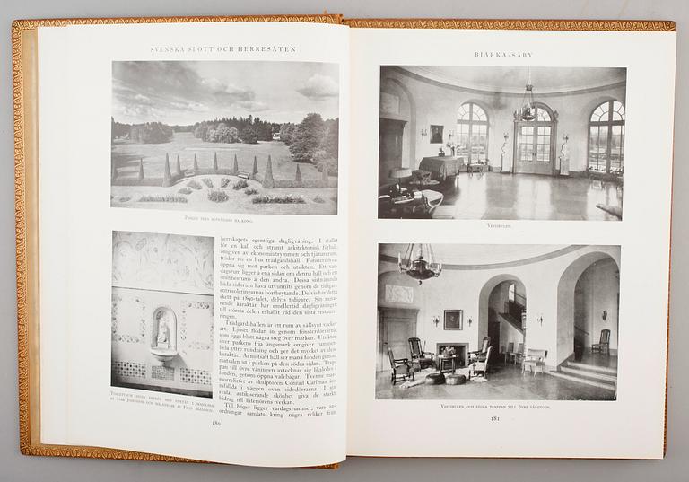 BÖCKER, 4 st, Svenska Slott och Herresäten, Bokförlaget Natur och Kultur, 1933.