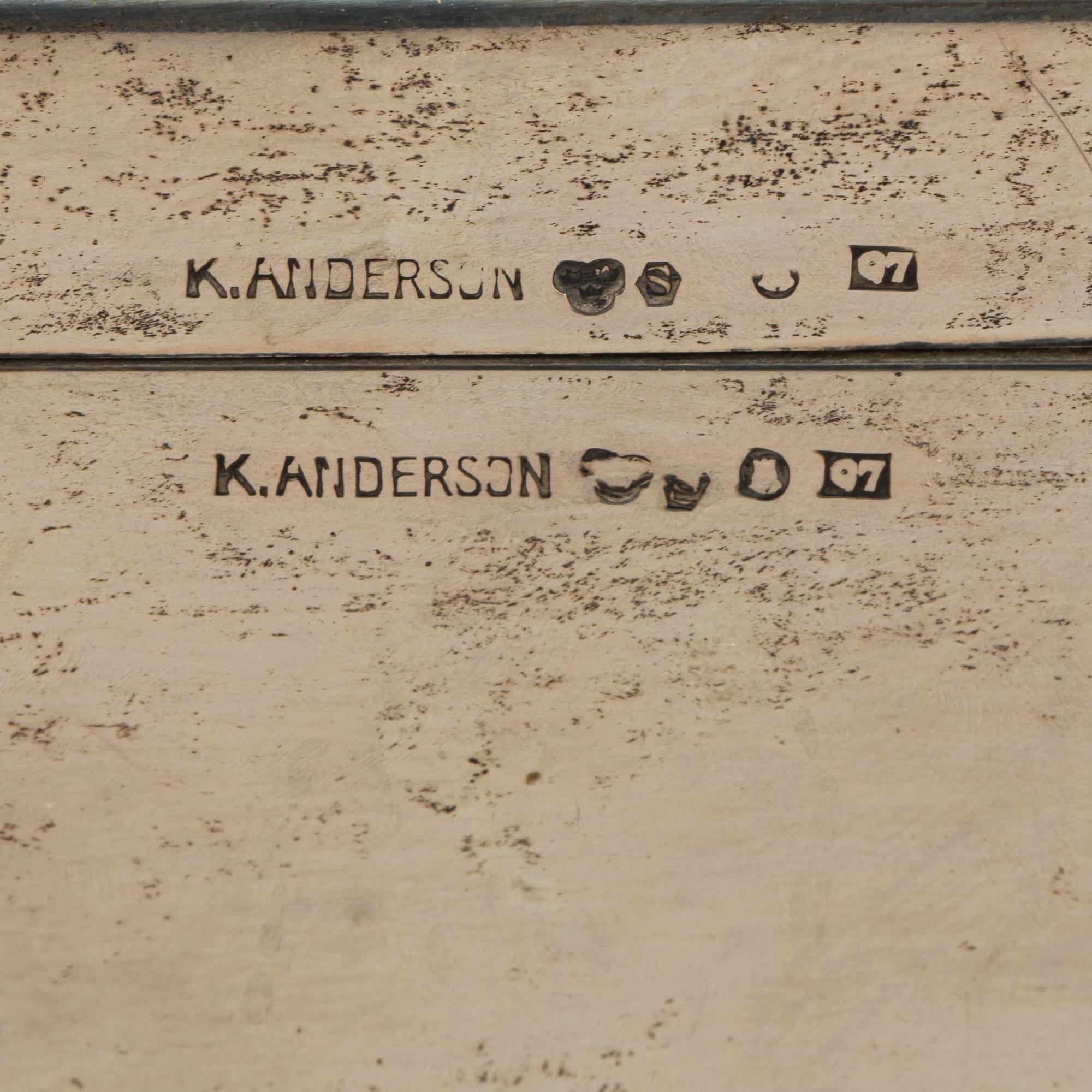 CIGARETTSKRIN, silver. K. Anderson 1918.