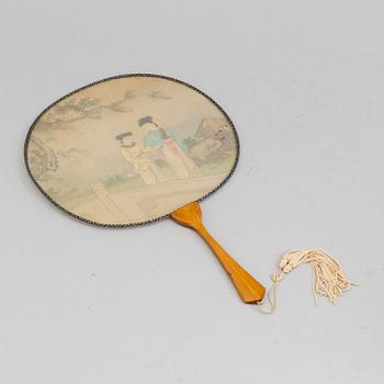 An early 20th century Chinese silk fan.