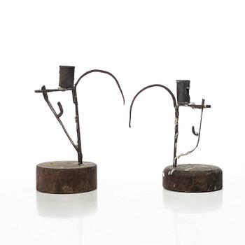 Candle holders, 2 pcs, folk art,
