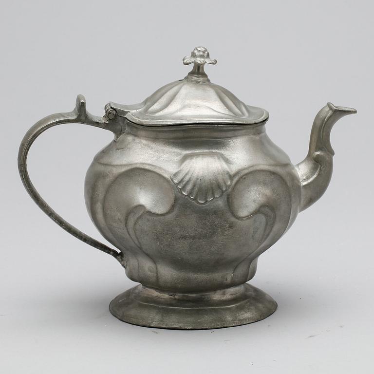 TEKANNA, tenn, rokoko, Lorents Wassberg, verksam 1773-1800 i Kalmar.