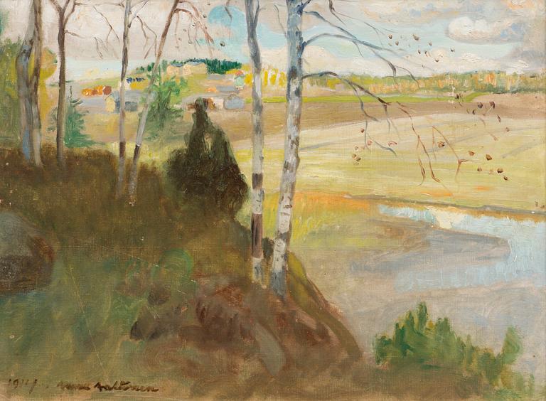 AARRE AALTONEN, oil on canvas laid on board, signed and dated 1914.