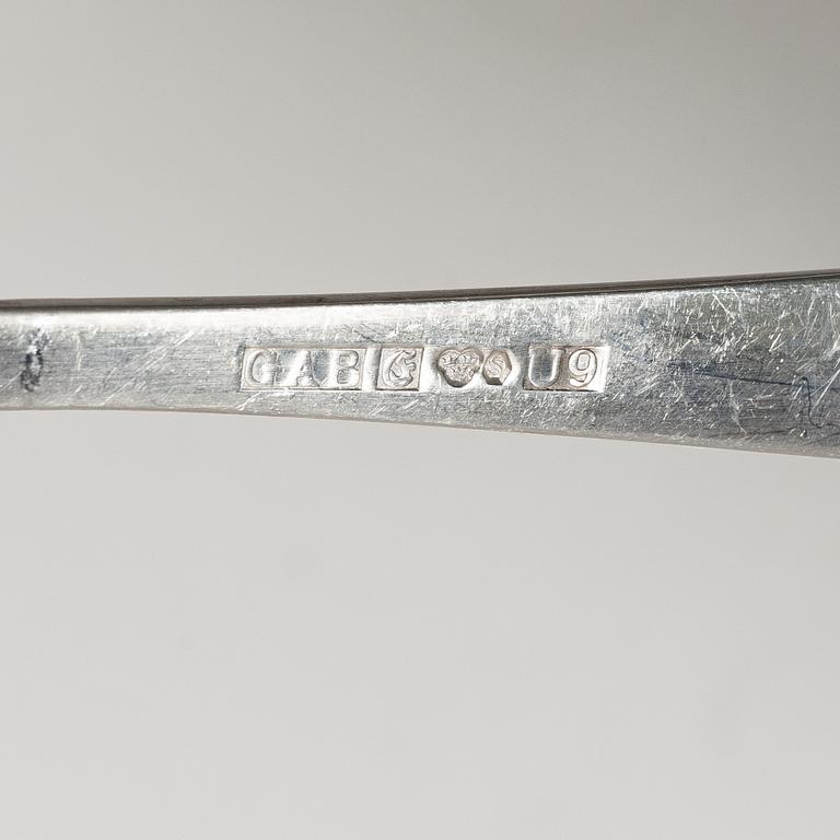 Jacob Ängman, bestickservis, silver, 38 delar, "Rosenholm", GAB, Stockholm & Eskilstuna, 1967-91.
