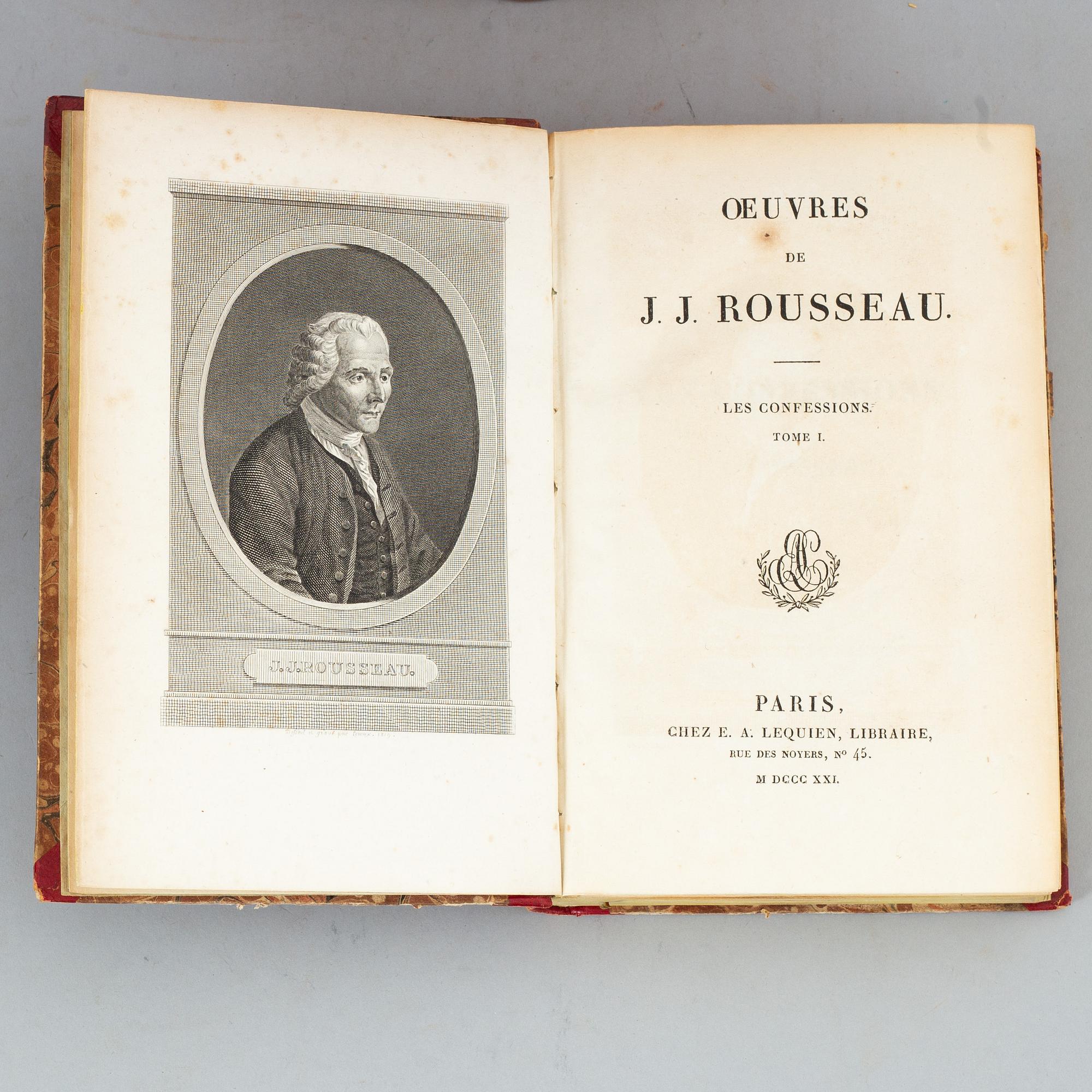 The Works of Rousseau, provenance: Fredr. von Rosen (20 vol).