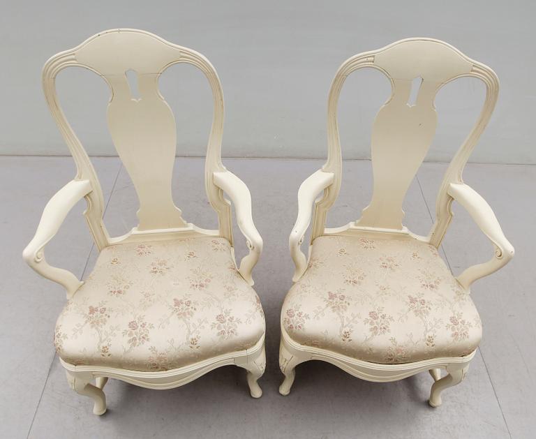 KARMSTOLAR, 1 par, rokokostil, 1900-talets första hälft.