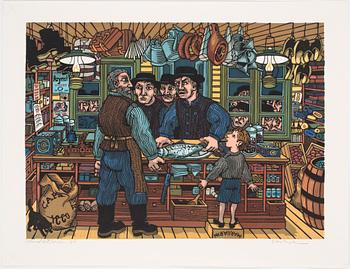 SVENOLOV EHRÉN, färglitografier 4 st. Signerade och olika daterade och numrerade.