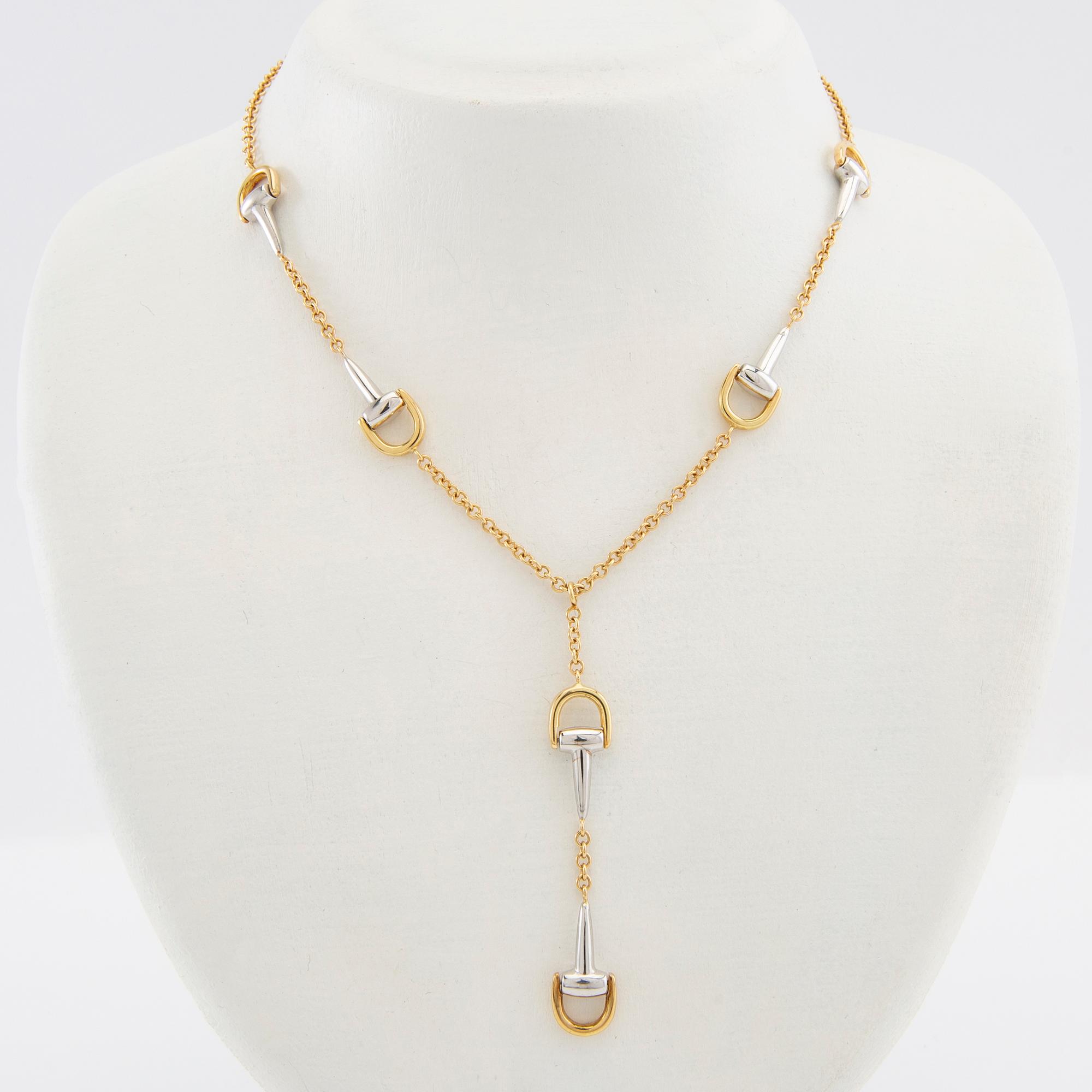 Necklace 18K red and white gold, Italy.