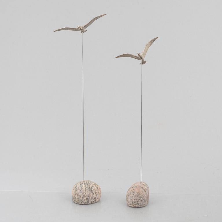 Rey Urban, two sterling silver birds, Stockholm 1996-1999.