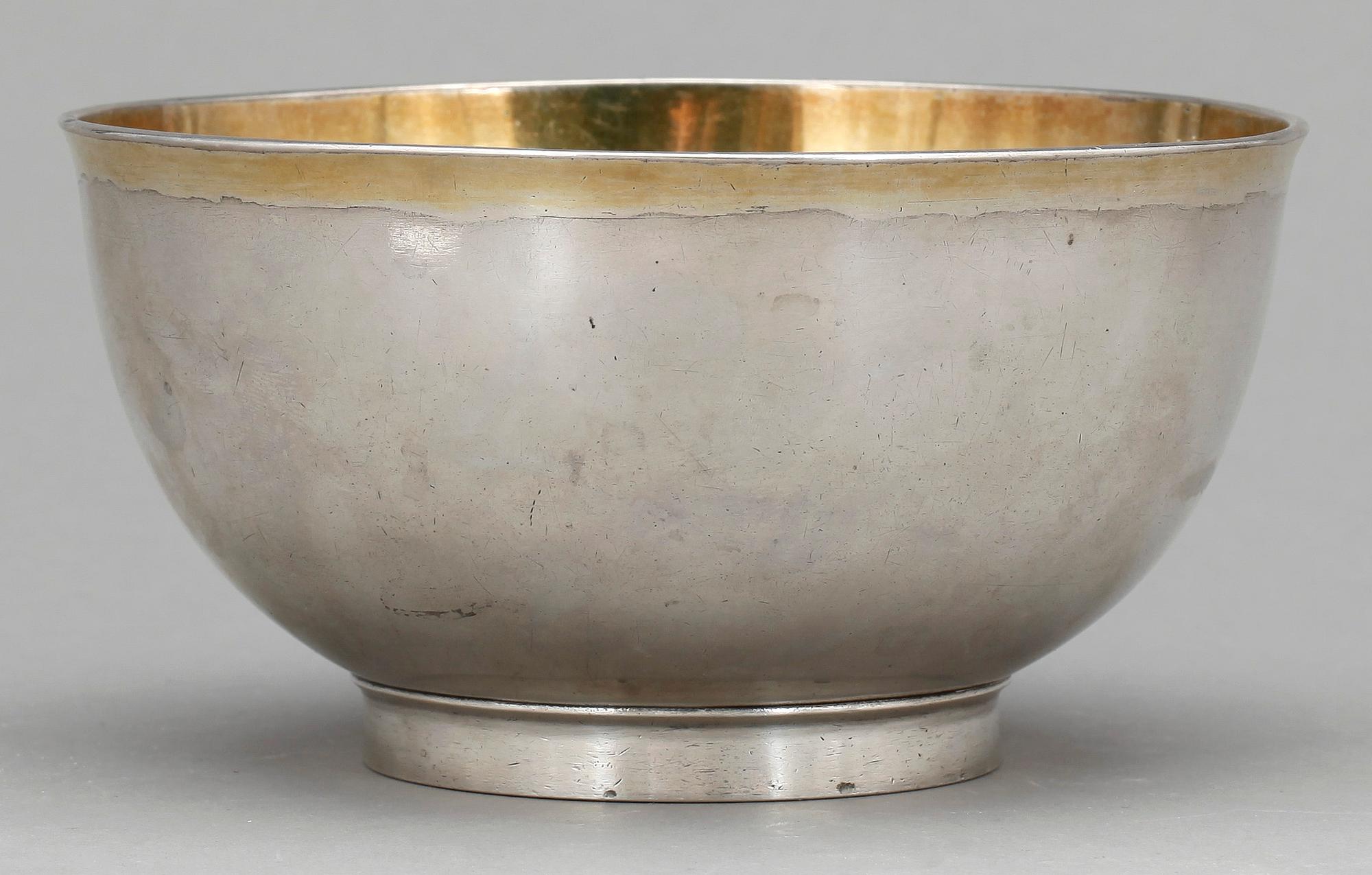SKÅL, silver, Johan Malmstedt, Göteborg 1784. Vikt ca 278 gram.