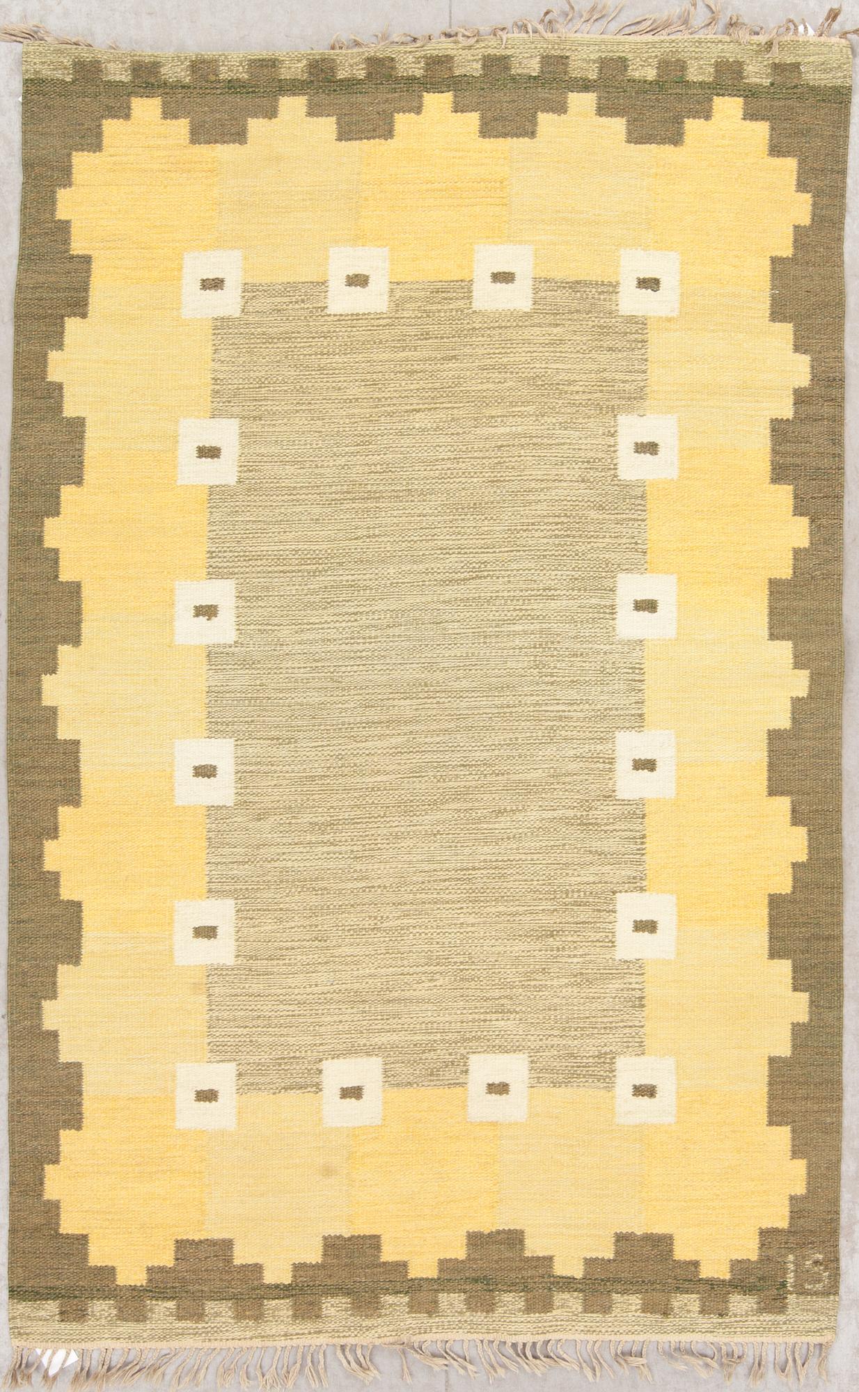 MATTA, rölakan. Monogramsignerad IS (Ingegerd Silow). 1900-talets senare hälft. Ca 201 X 127 cm.