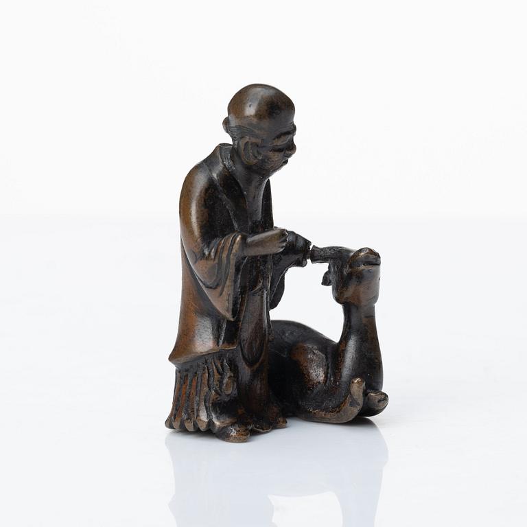 Figurin, brons. Qingdynastin, 1700-tal.