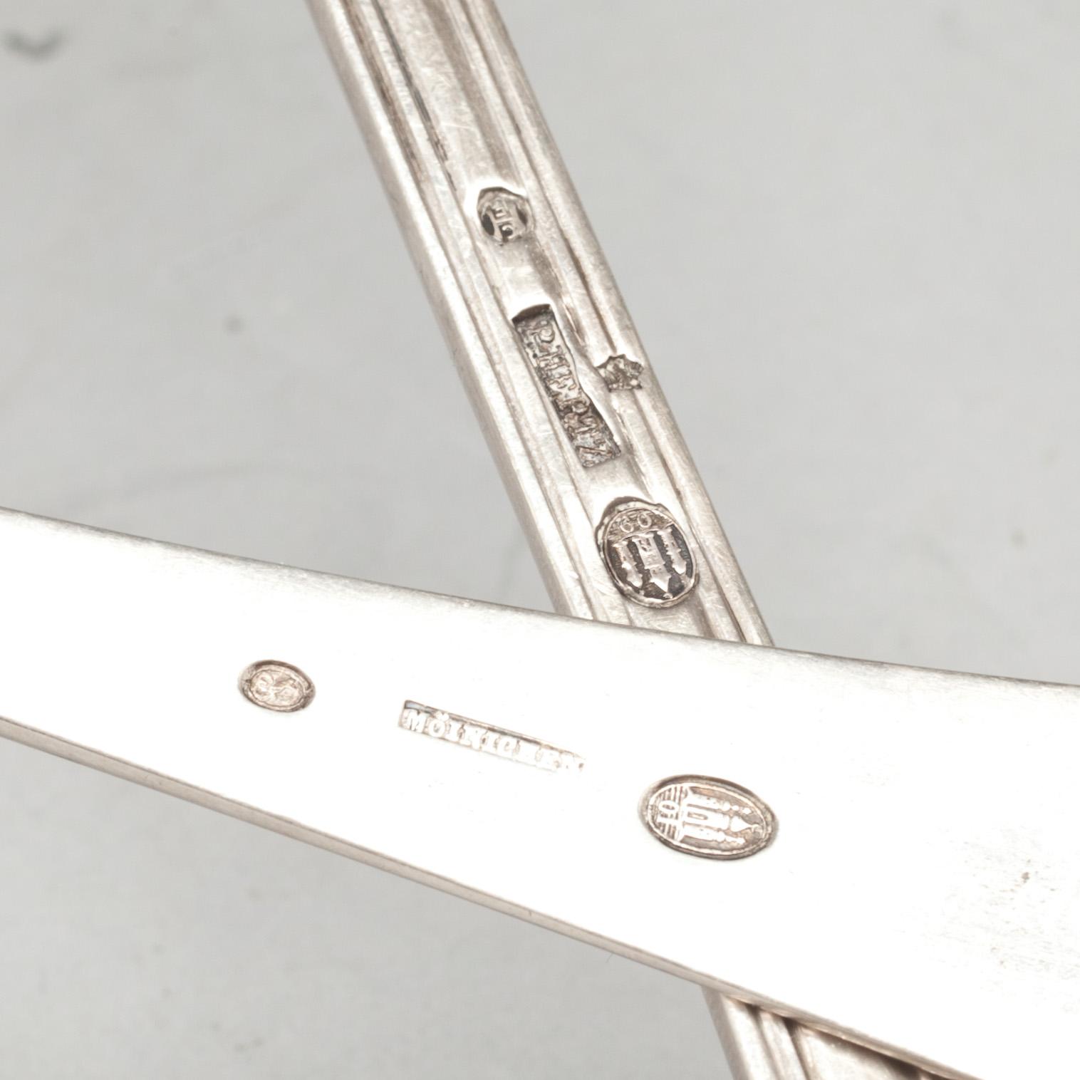 RAGUSKEDAR, silver, 2 st, Köpenhamn, Danmark, 1901/1909. Total vikt ca 370 g.