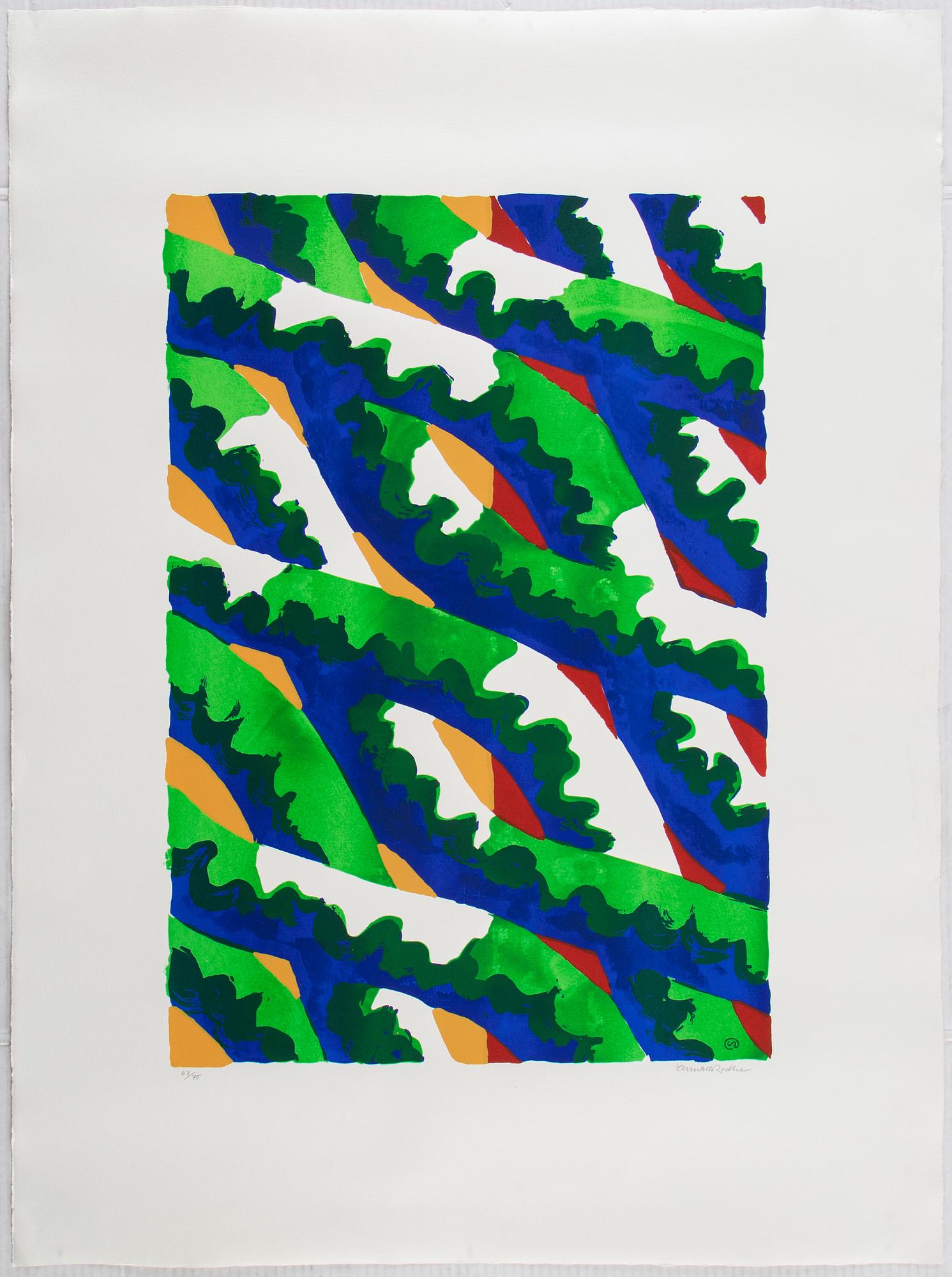 Lennart Rodhe, silkscreen in colours, 1976, signed 67/75.