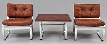 FÅTÖLJER, ett par, "Mondo" samt BORD, Karl-Erik Ekselius för JOC Möbler, 1900-talets andra hälft.