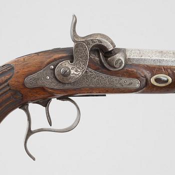 Percussion pistols, a pair, 1850s, Belgium.