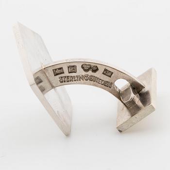 WIWEN NILSSON, manschettknappar, ett par, silver Lund 1964.