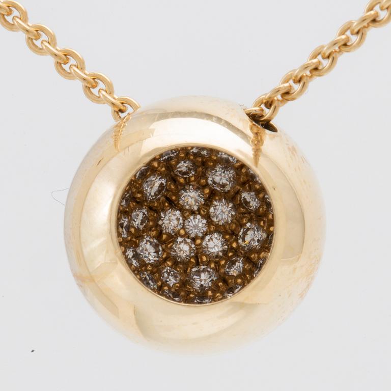 Jacqueline Rabun 18K gold necklace "Cave" set with round brilliant-cut diamonds, for Georg Jensen.