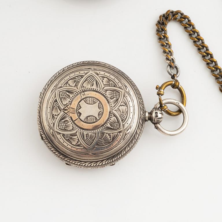 Samling fickur, 36 st, silver/pläterade/guld.