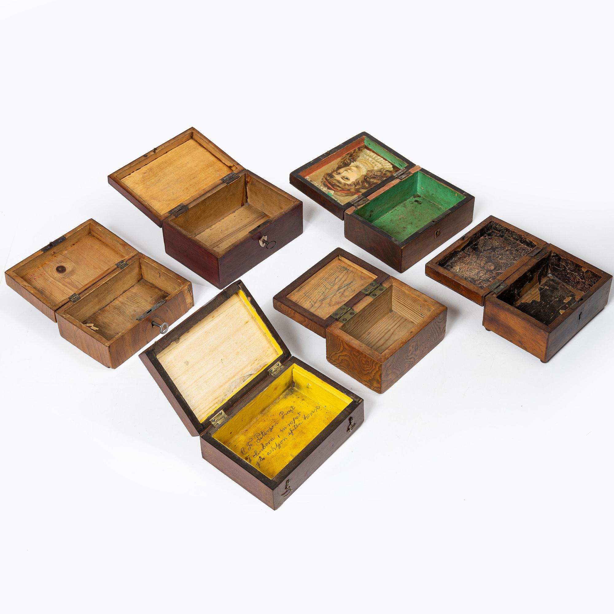Collection of nine boxes, 19th - early 20th century.