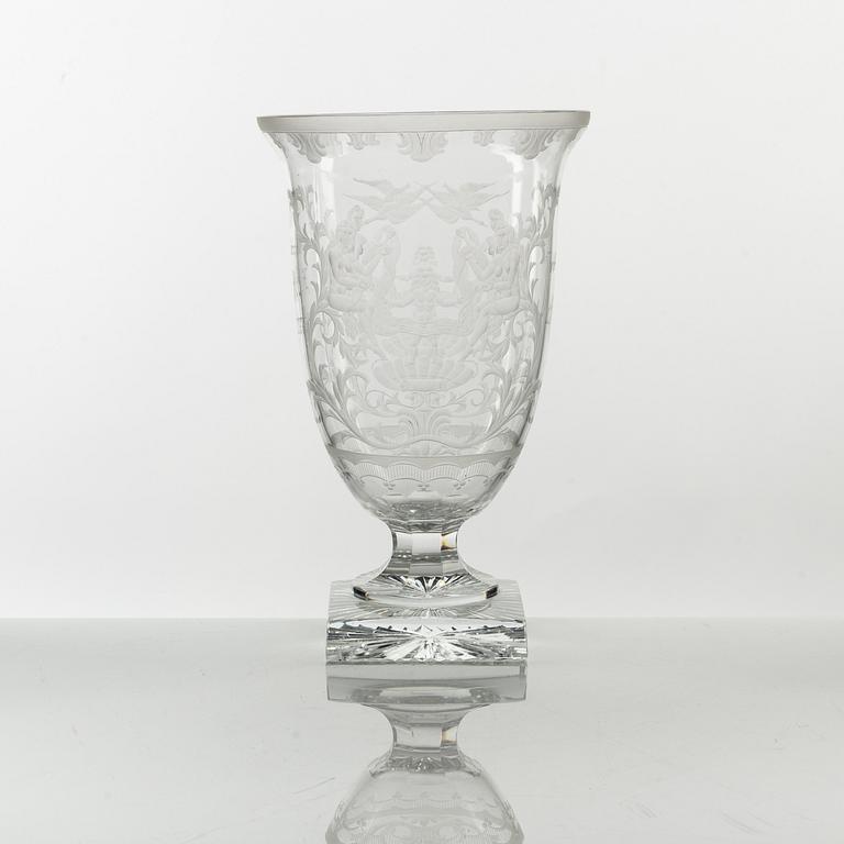 A glass vase, Boda, Sweden, 1920's.