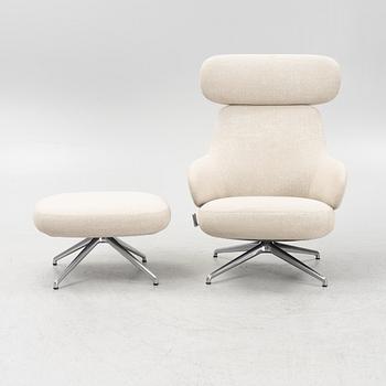 Khodi Feiz, a 'Pillo' armchair and a foot stool, Swedese,