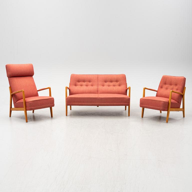 Folke Ohlsson, a 'Duxello' sofa and two armchairs, Dux, Sweden, 1960's.