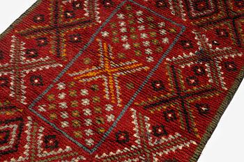 A knotted pile bed cover c. 205 x 134 cm, Finland, mid to the second half of the 19th century.