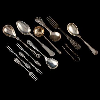 PARTI SILVER, 12 delar, 1900-tal. Vikt 255 g.