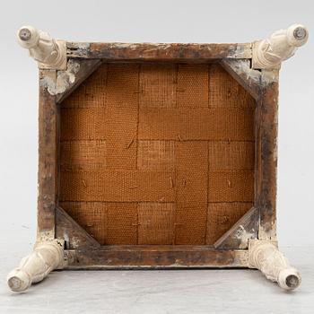A late Gustavian stool by M- Lundberg (master in Stockholm 1775-1812).