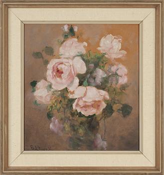 Emma Ekwall, oil on paper-panel, signed.