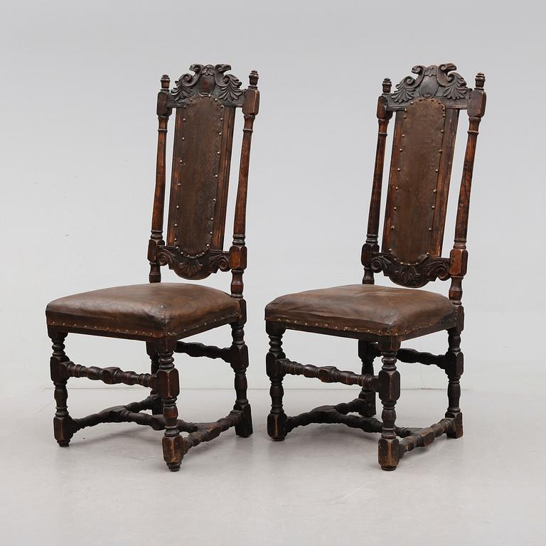 STOLAR, 1 par, barock, Sverige, 1700-tal.
