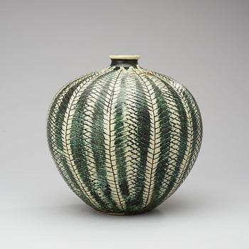 An Anders Bruno Liljefors stoneware vase, Gustavsberg Studio 1950's.