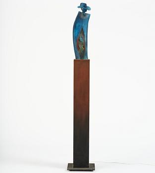 Kjell Engman, a unique glass sculpture 'Man in Trenchcaot' from the series "Catwalk", Kosta Boda, Sweden.