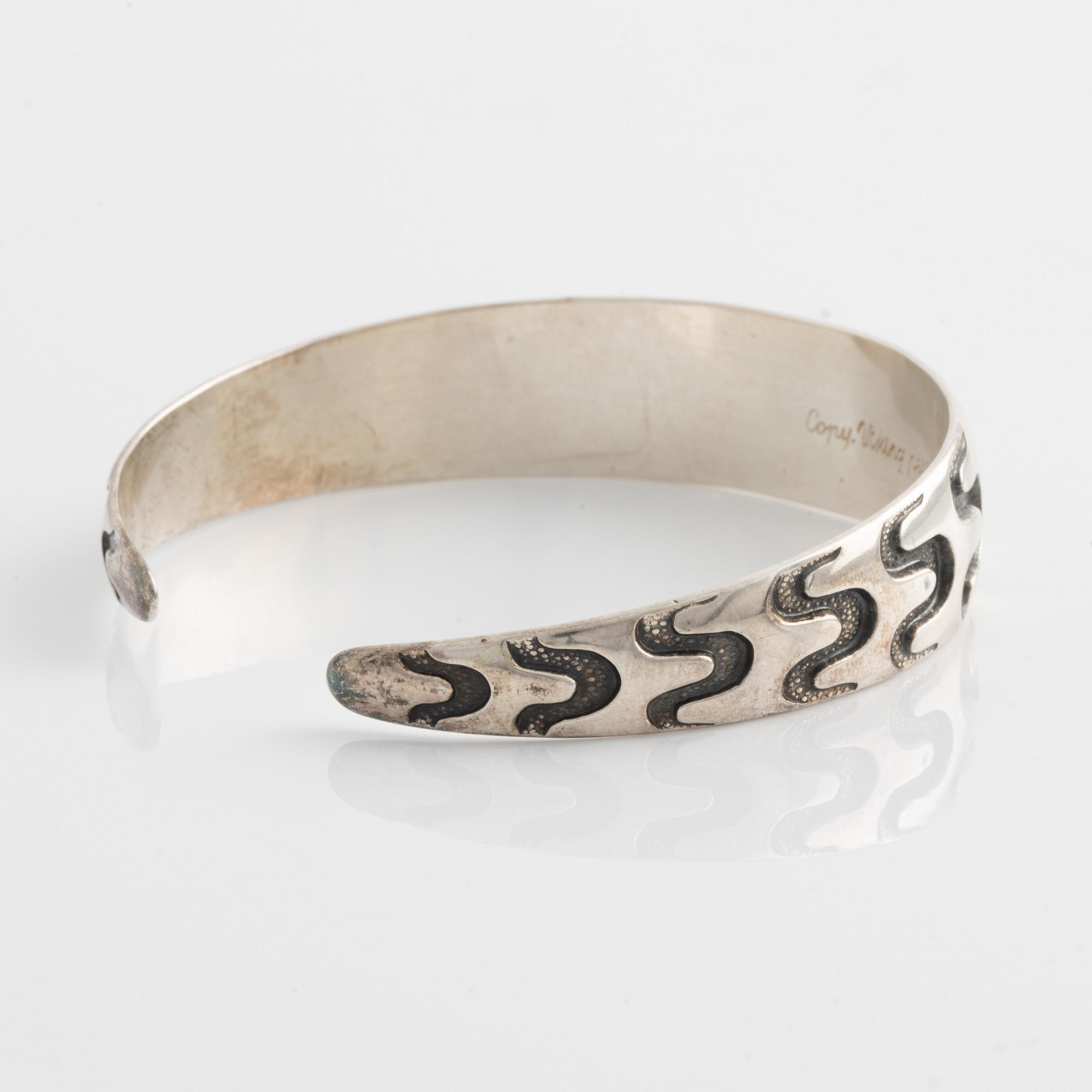 David Andersen, silver bangle, ring and earrings, Norway.
