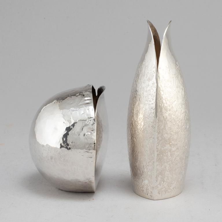 REY URBAN, vaser, 2 st, sterlingsilver, Stockholm 1969.