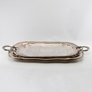 Trays 2 pcs of nickel silver, first half of the 20th century.
