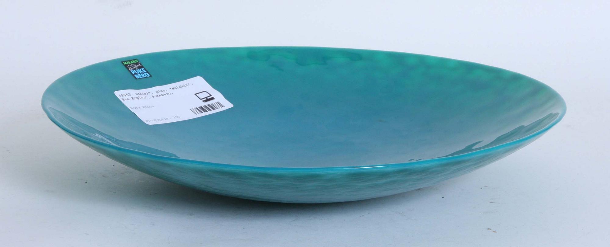 SKÅLFAT, glas, "Malakit", Eva Englund, Pukeberg.