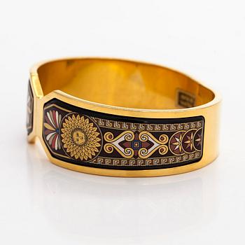 Michaela Frey, armband och halssmycke, förgylld metall, emalj.