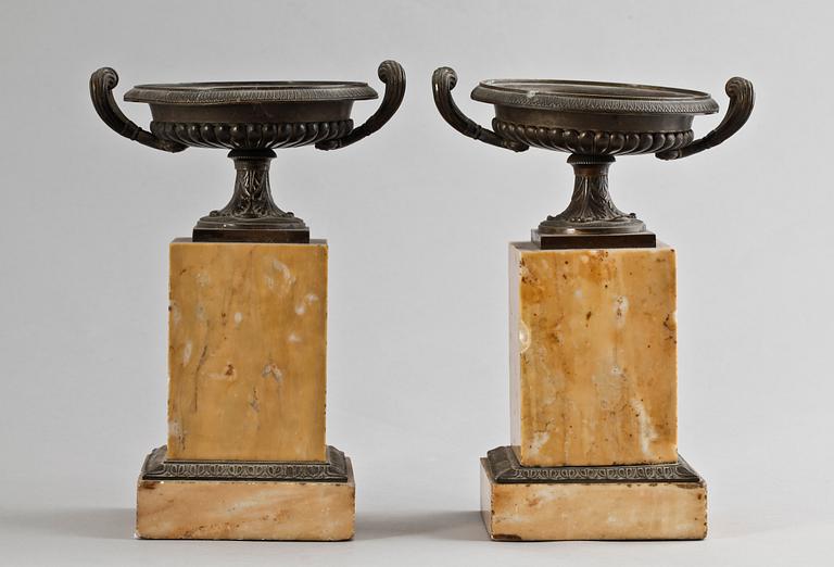 A pair of late Empire 19th century tazzas.