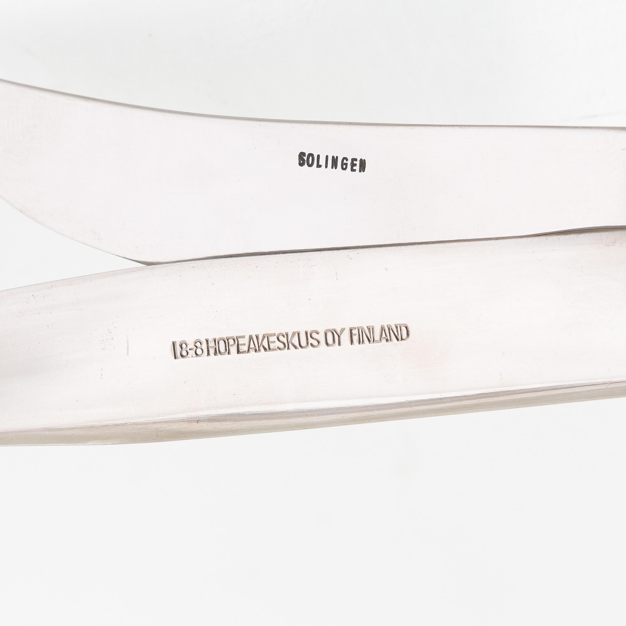 Tapio Wirkkala, a 20-pcs steel set of 'Caravelle' cutlery for Hopeakeskus Oy Finland.