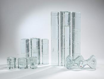 TIMO SARPANEVA, glasskulptur, 4 delar, "Archipelago", Iittala, Finland.