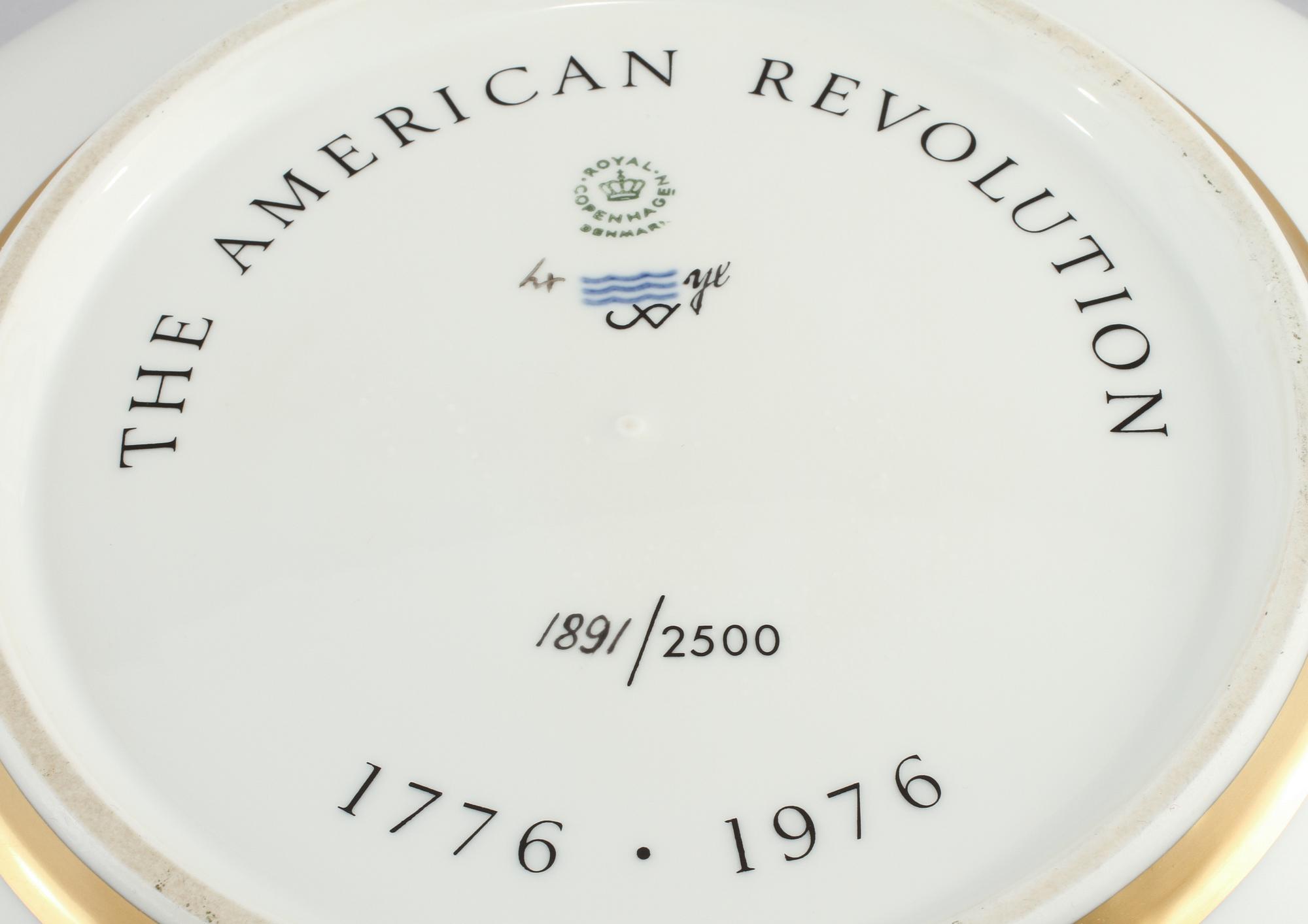 SKÅL, porslin, Amerikanska frihetsskriget, Royal Copenhagen, numrerad 1891/2500.
