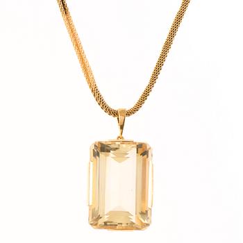 A PENDANT, facetted citrine, 18K gold. A. Tillander, Helsinki Finland 1960.