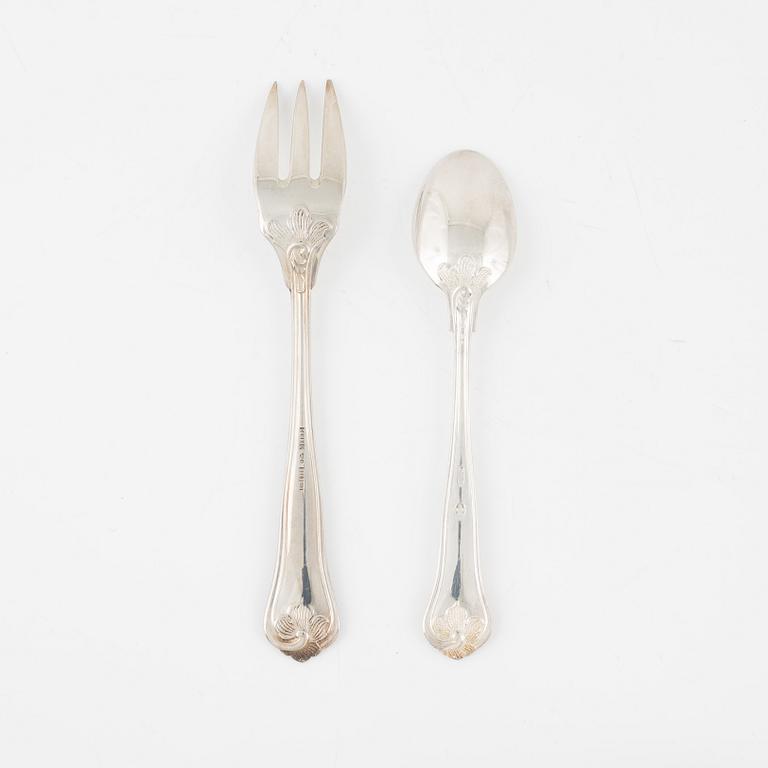 A Silver Cutlery, model Sachsisk, Cohr, second half of the 20th century (23 pieces).