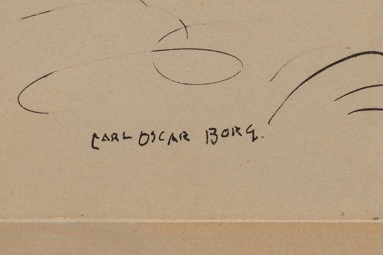 CARL OSKAR BORG, 2st, tuschteckningar. Signerade.