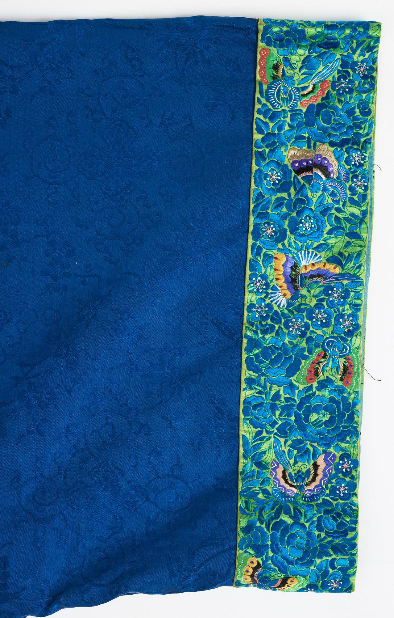 A Chinese embroidered silk robe, 1920's.